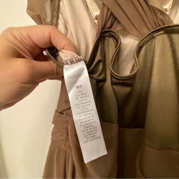Weissman Dance Costume maxi mesh dress brown People Help The People 13081 MA - Picture 5 of 10